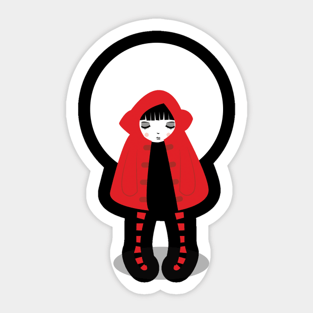 Little Red Riding Hood Sticker by volkandalyan